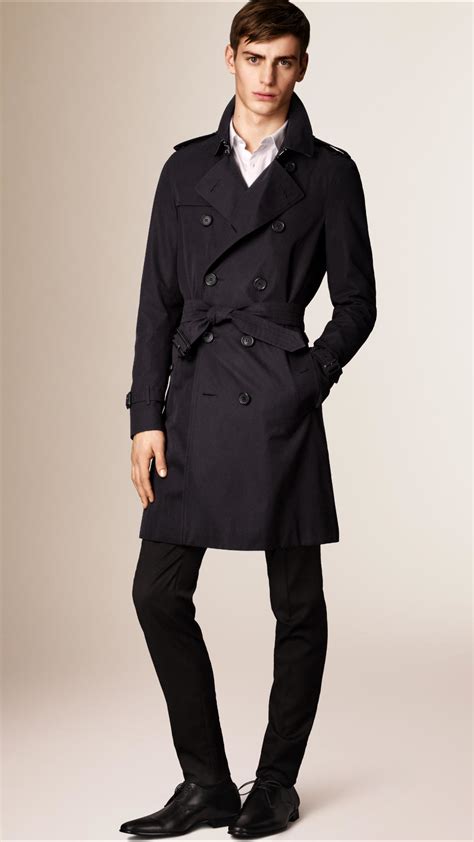 burberry the sandringham long cotton-gabardine trench coat|burberry trench coat men's navy.